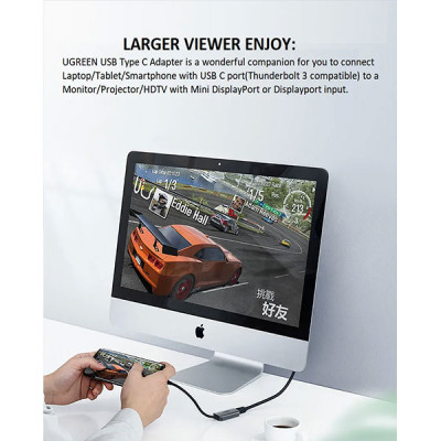 image of UGREEN CM236 (60351) USB-C to Mini DisplayPort Adapter with Spec and Price in BDT
