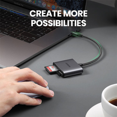 image of UGREEN CM387 (80798) 3-in-1 USB C SD Card Reader with Spec and Price in BDT