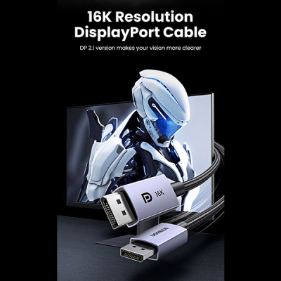 image of UGREEN DP118 (15383) VESA Certified 16K DisplayPort 2.1 Cable - 1M with Spec and Price in BDT