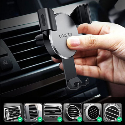 image of UGREEN LP130 (40907) Gravity Drive Air Vent Car Mount Phone Holder with Spec and Price in BDT