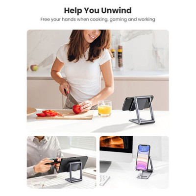 image of UGREEN LP263 (80708) Adjustable Aluminum Phone Holder with Spec and Price in BDT