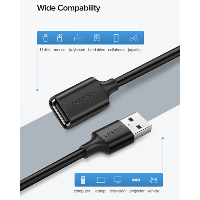 image of UGREEN US103 (10317) USB 2.0 Type-A Extension Cable - 3M with Spec and Price in BDT