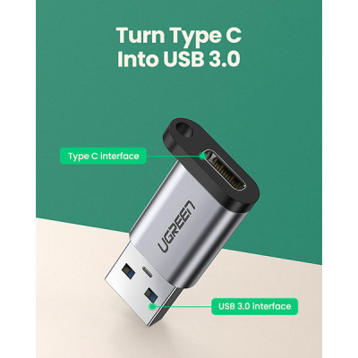 image of UGREEN US276 (35000) USB-A 3.0 to USB-C 3.1 Adapter with Spec and Price in BDT