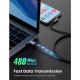UGREEN US284 (50941) Right Angle USB-A to USB-C Cable 1m (Space Gray)