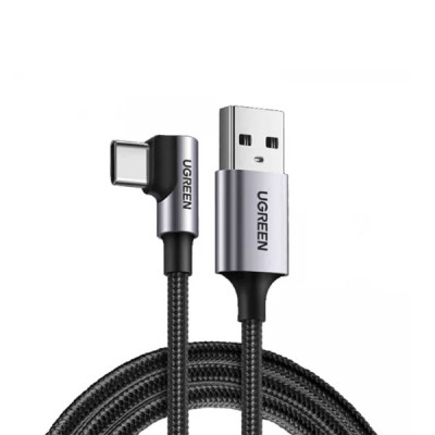 image of UGREEN US284 (50941) Right Angle USB-A to USB-C Cable 1m (Space Gray) with Spec and Price in BDT