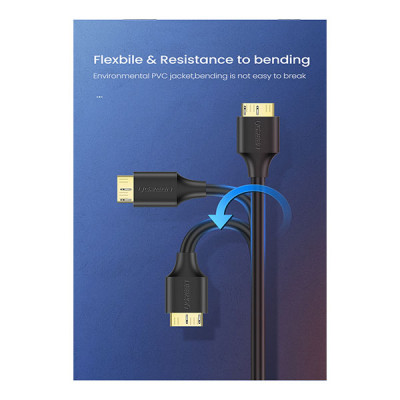 image of UGREEN US130 (10840) USB 3.0 A to Micro B Cable - 0.5M with Spec and Price in BDT