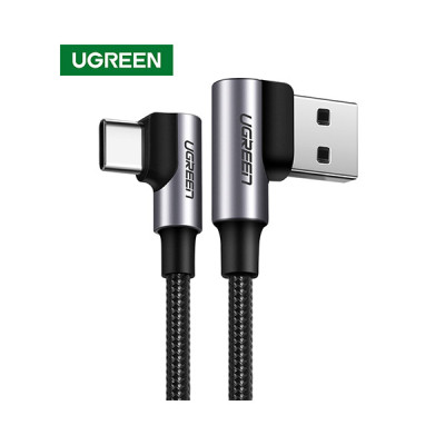 image of UGREEN US176 (20856) Right Angle USB-A to C Cable - 1M with Spec and Price in BDT