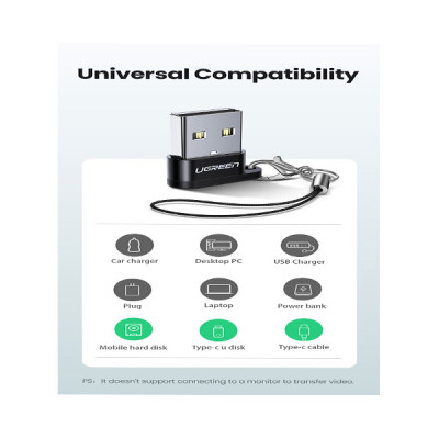 image of UGREEN US280 (50568) USB A to USB C Adapter - Black with Spec and Price in BDT