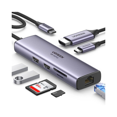 image of Ugreen CM512 (60515) 7-in-1 4K HDMI USB C Hub with Spec and Price in BDT