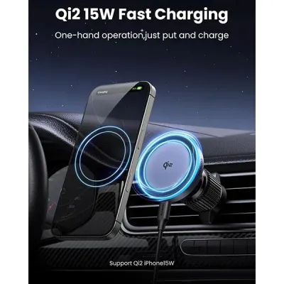 image of UGREEN W708 (35970) Qi2 15W Magnetic Car Wireless Charger with Spec and Price in BDT