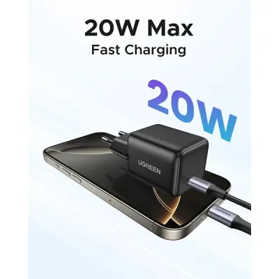 image of UGREEN X512 (55553) 20W USB-C GaN Fast Charger - EU with Spec and Price in BDT
