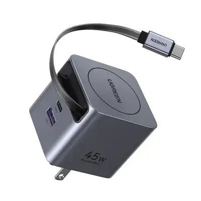 image of UGREEN X614 (65821) 45W GaN Fast Charger with Retractable Cable  with Spec and Price in BDT