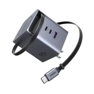 image of UGREEN X616 (65827) 100W GaN Fast Charger with Retractable Cable with Spec and Price in BDT