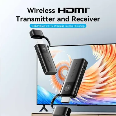image of VENTION ADKB0 Wireless HDMI Transmitter and Receiver - Black with Spec and Price in BDT