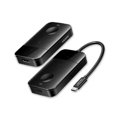image of VENTION ADOBB Wireless USB-C to HDMI Transmitter and Receiver - Black with Spec and Price in BDT