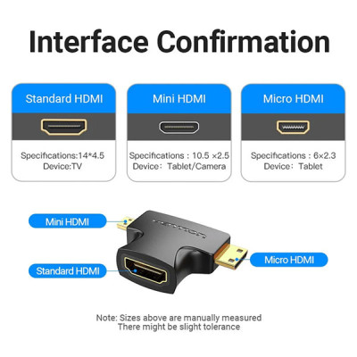 image of VENTION AGFB0 Mini HDMI & Micro HDMI to HDMI Adapter with Spec and Price in BDT