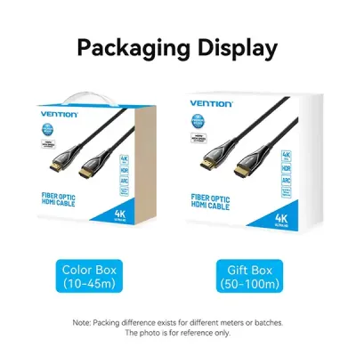image of Vention ALSBAD 4K Fiber Optic HDMI Male to Male Cable - 100M with Spec and Price in BDT