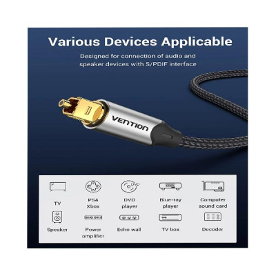 image of VENTION BAVBH Optical Fiber Audio Cable - 2M with Spec and Price in BDT
