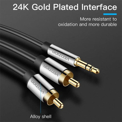 image of VENTION BCFBJ 3.5mm to 2RCA Audio Cable - 5M with Spec and Price in BDT