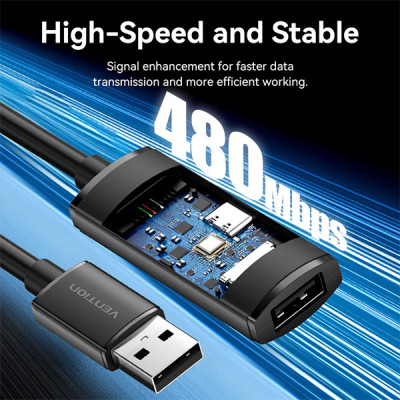 image of Vention CBKBL USB 2.0 Type-A Male to Female Extension Cable - 10M with Spec and Price in BDT