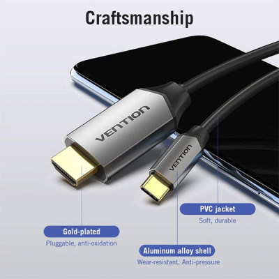image of VENTION CGSBH Type-C to HDMI Cable - 2M with Spec and Price in BDT