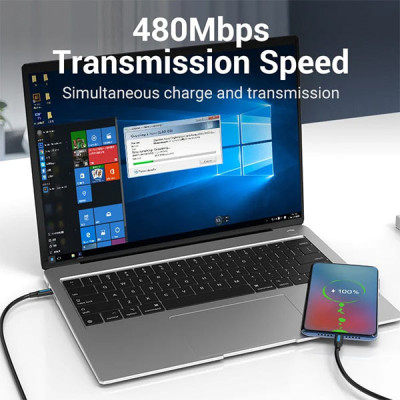 image of VENTION COSBF USB 2.0 Type-C to Type-C Cable - 1M with Spec and Price in BDT