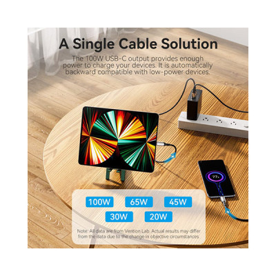 image of VENTION CTKBAV Type-C to Type-C 5A USB 2.0 Cable - 1.2M with Spec and Price in BDT