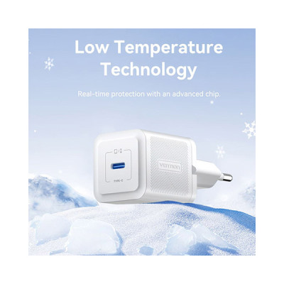 image of VENTION FEPW0-EU 20W USB-C GaN Charger - White with Spec and Price in BDT