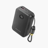 VENTION FKBB0-C 22.5W 20000mAh LED Display Power Bank with Built-in USB-C to C Cable - Black