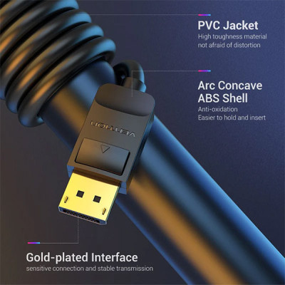 image of VENTION HACBI DisplayPort Cable - 3M with Spec and Price in BDT