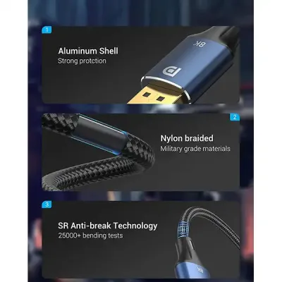 image of Vention HCELI 8K DP Male to Male HD Cable - 3M with Spec and Price in BDT