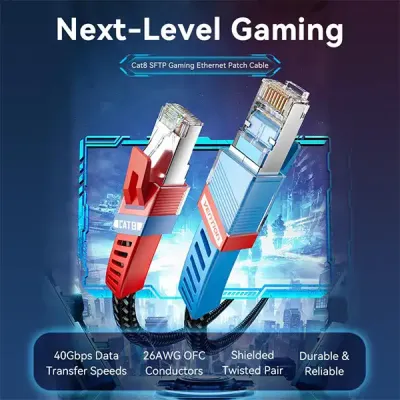 image of Vention IKJBI Cat8 SFTP Gaming Ethernet Patch Cable - 3M with Spec and Price in BDT