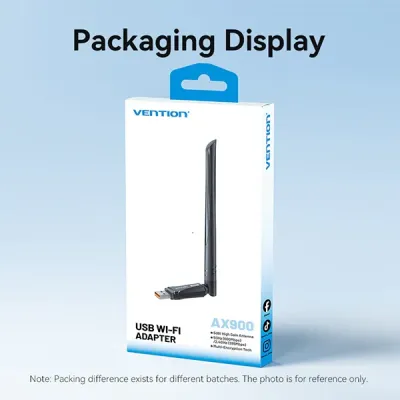 image of Vention KDWB0 AX900 USB Wi-Fi Dual Band Adapter With High Gain Antenna with Spec and Price in BDT