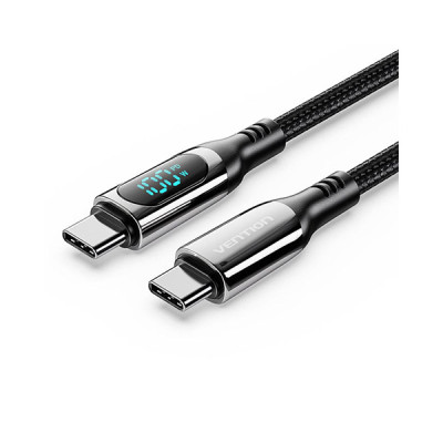 image of VENTION TAYBAV Type-C to Type-C 5A USB 2.0 LED Display Cable - 1.2M with Spec and Price in BDT