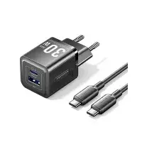 VENTION TZ-FEQB0-US-01 2-Port 30W USB (C+A) GaN Charger with Type-C Cable - US Plug