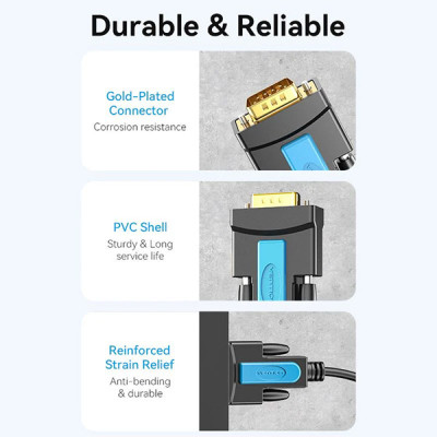 image of VENTION VAS-C02-B150 USB to RS232 Serial Adapter - 1.5M with Spec and Price in BDT