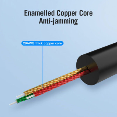 image of VENTION BCFBF 3.5mm Male to 2RCA Male Audio Cable 1M Black Metal Type with Spec and Price in BDT