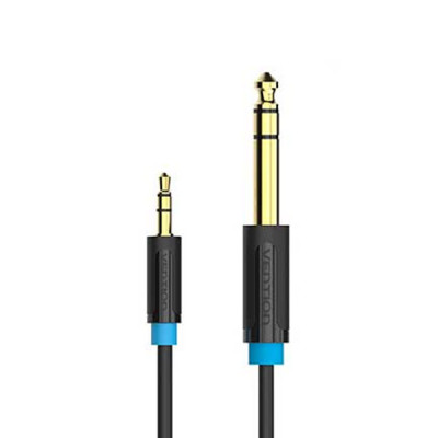 image of VENTION BABBI 6.5mm Male to 3.5mm Male Audio Cable 3M Black with Spec and Price in BDT