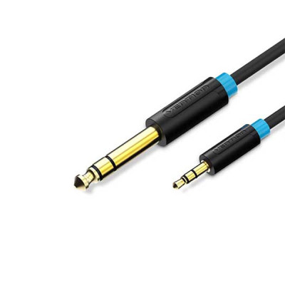 image of VENTION BABBI 6.5mm Male to 3.5mm Male Audio Cable 3M Black with Spec and Price in BDT
