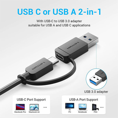 image of Vention CHTBB 2-in-1 Interface to 4-Port USB 3.0 Hub with Spec and Price in BDT
