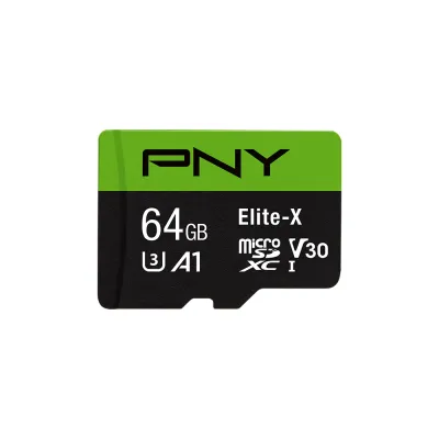 image of PNY Elite-X 64GB Class 10 U3 V30 microSD Flash Memory Card with Spec and Price in BDT