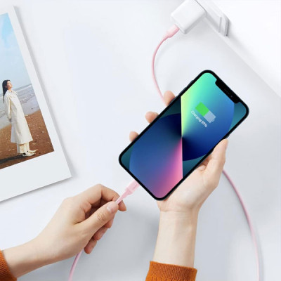 image of UGREEN US387 (60625) USB-C to Lightning Silicone Cable 1m (Pink) with Spec and Price in BDT