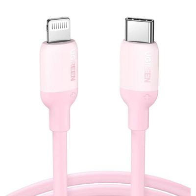 image of UGREEN US387 (60625) USB-C to Lightning Silicone Cable 1m (Pink) with Spec and Price in BDT
