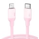 UGREEN US387 (60625) USB-C to Lightning Silicone Cable 1m (Pink)